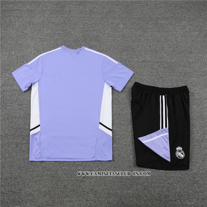 Chandal del Real Madrid 22-23 Manga Corta Purpura - Pantalon Corto